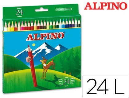 Lapices de colores alpino caja de 24 colores largos